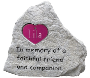 Pet Memorial Stone - with Personalized Heart Tag