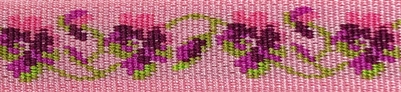 Lupine 1" Pink Posy 4' Long Padded Handle Leash Sample Pattern