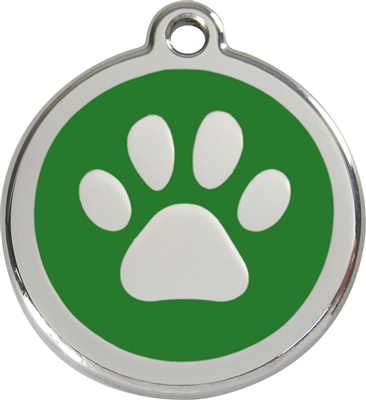 Red Dingo Medium Paw Print Tag - 11 Colors