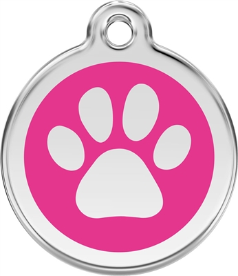 Red Dingo Small Paw Print Tag - 11 Colors