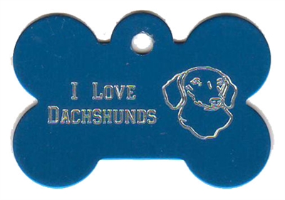 I Love Dachshunds Bone Pet Tag