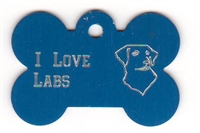 I Love Labs Bone Pet Tag