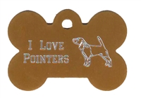 I Love Pointers Bone Pet Tag