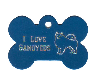 I Love Samoyeds Bone Pet Tag