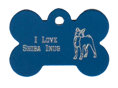 I Love Shiba Inus Bone Pet Tag