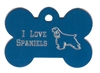 I Love Spaniels Bone Pet Tag