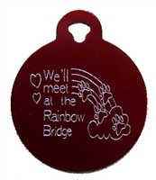 Rainbow Bridge Circle Pet Tag - Aluminum Large