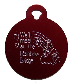 Rainbow Bridge Circle Pet Tag - Aluminum Large