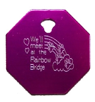 Rainbow Bridge Octagon Pet Tag - Aluminum Large