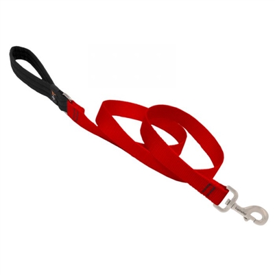 Lupine 1" Red 4' Padded Handle Leash