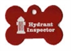 Red Hydrant Inspector Pet Tag - Large Bone