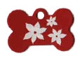 Red Lily Pet Tag - Small Bone