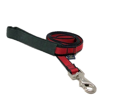 Retired Lupine 3/4" Trimline Solid Red 4' Padded Handle Leash