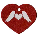 Red Winged Heart Pet Tag - Large Heart