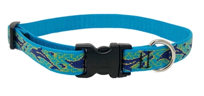 Lupine 3/4" Sample Bright Royal Blue Dolphin with Yellow Outline 9-14" Adjustable Collar 