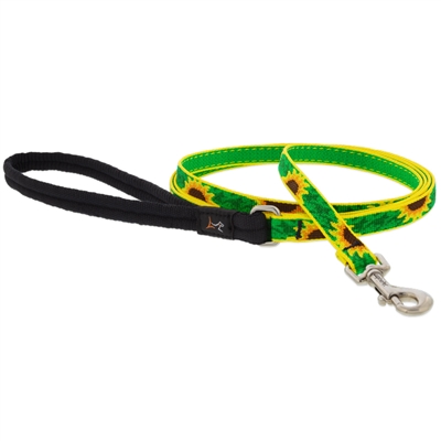 Lupine 1/2" Sunflowers Padded Handle Leash