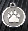 Silver Paw Medium Stainless Steel Paw ID Tag