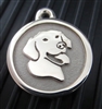 Silver Paw Medium Stainless Steel Smiling Lab ID Tag