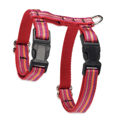 Retired Lupine 1/2" Sunset Stripe 9-14" H-Style Cat Harness