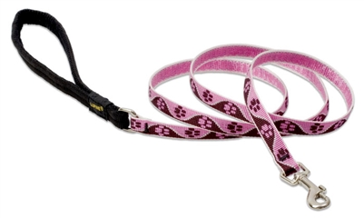 Retired Lupine 1/2" Tickled Pink 4' Padded Handle Leash