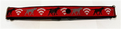 Lupine 1" Red Dog Watch Logo 2 Hole Dog Watch Collar Size 16-24