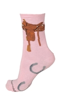 Wheel House Design Pink Saddle Socks (Size 9-11)