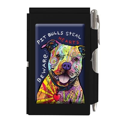Beware Pit Bulls Steal Hearts Wellspring Flip Notepad with Pen