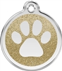 Red Dingo Large Glitter Paw Print Tag - 7 Colors