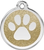 Red Dingo Small Glitter Paw Print Tag - 7 Colors