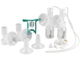 Ameda Dual HygieniKit Milk Collection System with CustomFit Flange System and One-Hand Manual Breast Pump Adapter None Sterile