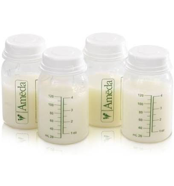Ameda Breast Milk Storage Bottles 4/Pk