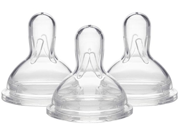 Medela Slow Flow Bottle Nipples Wide Base, 0-4 Months - 3 Pack