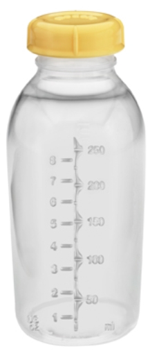 Medela Breast Milk Storage Bottles, 3 Pack of 5 Ounce Breastfeeding Bottles  with Slow Flow Nipples, Lids, Wide Base Collars, and Travel Caps, Made