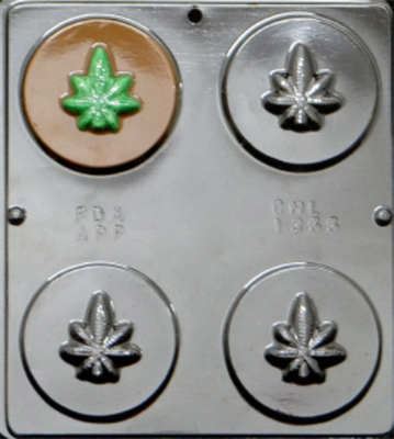 1355 Marijuana Disc Chocolate Candy Mold