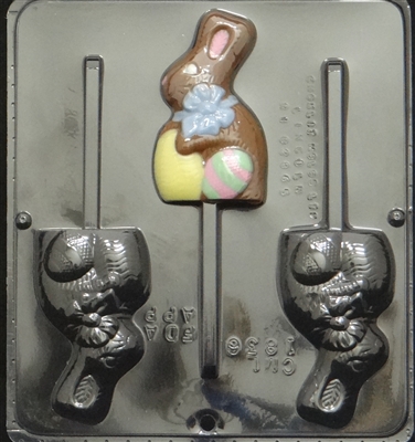 1836 Bunny with Bow Lollipop Chocolate Candy Mold