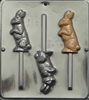 1838 Standing Bunny Lollipop Chocolate Candy Mold