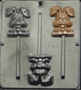 1843 Happy Easter Bunny Lollipop Chocolate Candy Mold