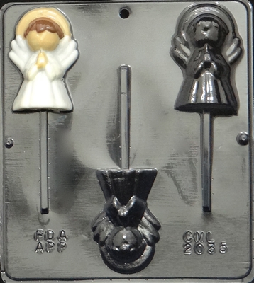 2035 Christmas Angel Lollipop Chocolate Candy Mold