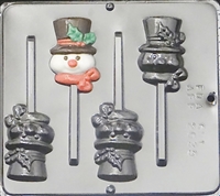 2039 Snowman with Top Hat Lollipop Chocolate Candy Mold