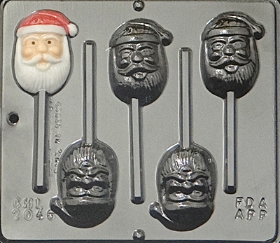 2046 Santa Face Lollipop Chocolate Candy Mold