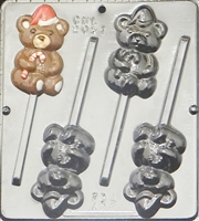 2051 Teddy Bear with Hat Lollipop Chocolate Candy Mold