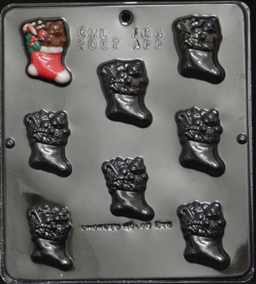 2067 Christmas Stocking Pieces Chocolate Candy Mold