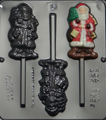 2069 Santa with Tree Lollipop Chocolate Candy Mold