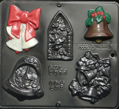 2077 Christmas Bell Assortment Chocolate Candy Mold