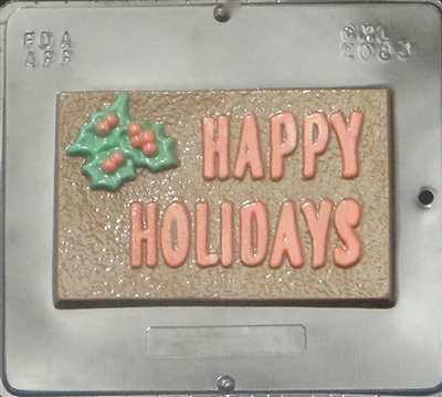 2083 Happy Holidays Card Chocolate Candy Mold