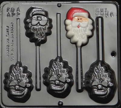 2086 Santa Claus Face Lollipop Chocolate Candy Mold