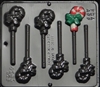 2087 Candy Cane with Bow Lollipop Chocolate Candy Mold