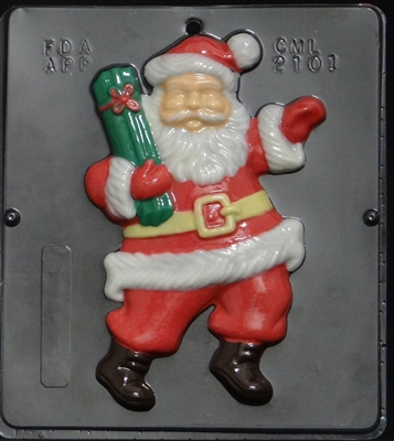 2101 Santa with Gift Chocolate Candy Mold