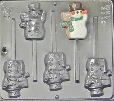 2118 Snowman Lollipop Chocolate Candy Mold