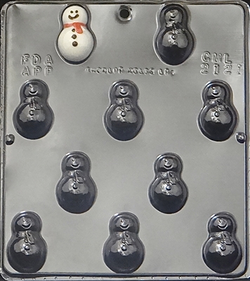 2121 Snowman Bite Size Chocolate Candy Mold